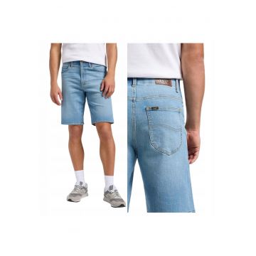 Pantaloni scurti de barbati -  Marimea 30 - Albastru - Model 5 POCKET SHORT - Croiala dreapta regulara confortabila - Talie inalta moderna - Inchidere cu fermoar practic - Buzunare functionale