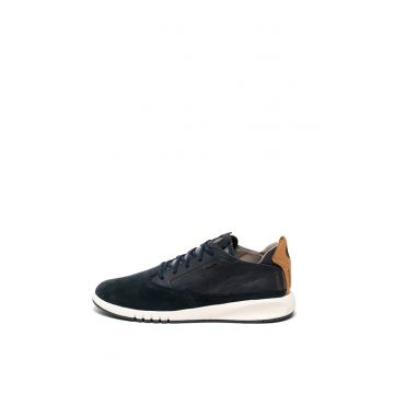 Pantofi sport de piele si piele intoarsa Aerantids - Bleumarin