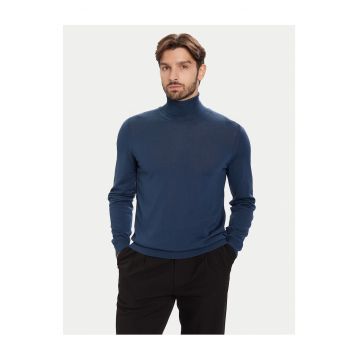 Pulover pentru barbati  cu guler inalt - bleumarin