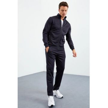 Set Activ  pentru Barbati - Tricot Scuba - Fermoar - 95% poliester - Negru