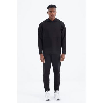 Set Hanorac si Pantaloni Barbati  Negru - Bumbac/Poliester/Elastan