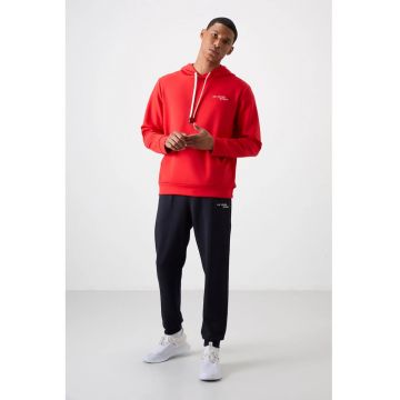Set Hanorac si Pantaloni  Barbati - Rosu - Bumbac si Poliester