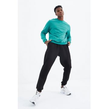 Set Hanorac si Pantaloni din Fleece -  Barbati - Gri Antracit/Albastru - Bumbac/Poliester