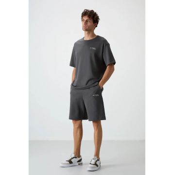 Set Trening Lifestyle Barbati -  Supradimensionat - Gri Antracit - Bumbac/Poliester
