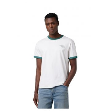 Tricou barbati -  bumbac - alb/verde -