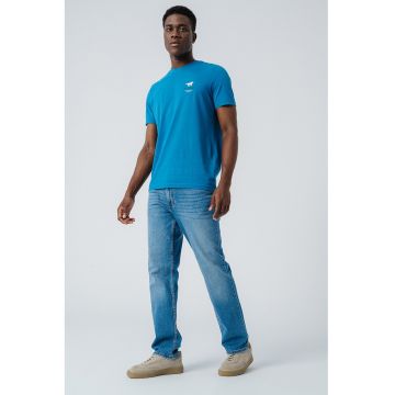 Tricou cu decolteu la baza gatului Austin - Albastru petrol
