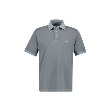 Tricou polo din bumbac Washer - Alb/Gri carbune