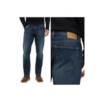 Blugi Barbati -  Marimea 32/34 - Albastru - Denver Straight - Croiala Straight Fit - Model Drept Regular - Talie Medie - Fermoar