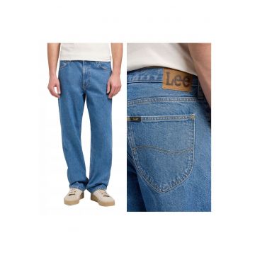 Blugi Dla Barbati -  Marimea 33/32 - Albastru - Asher - Material 100% Bumbac - Croiala Loose Fit - Inchidere Fermoar - 5 Buzunare