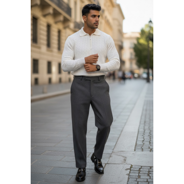 Bluza barbati alba slim fit S130