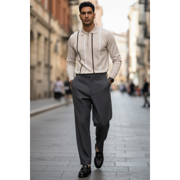 Bluza barbati bej slim fit S119