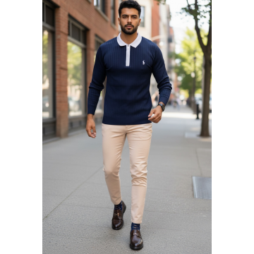 Bluza barbati bleumarin slim fit S116