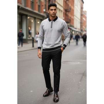 Bluza barbati gri slim fit S118
