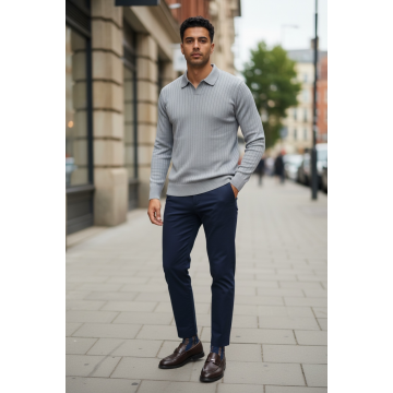 Bluza barbati gri slim fit S121
