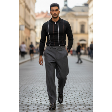 Bluza barbati neagra slim fit S113