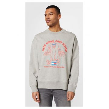 Bluza Barbati -  Relaxed Sport - Gri - Bumbac - M Gri argintiu