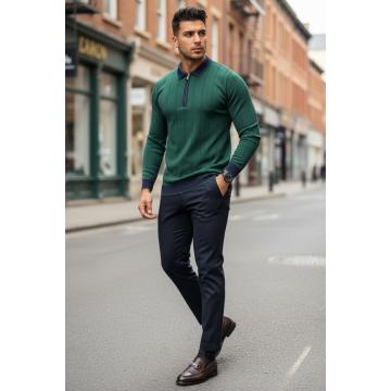 Bluza barbati verde slim fit S115