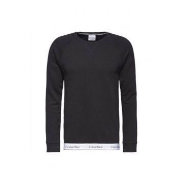 Bluza de casa cu maneci raglan si banda logo in talie - Negru32 - Negru
