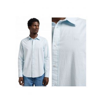 Camasa Pentru Barbati -  Marimea S - Albastru - Patch Shirt - Regular Fit - Inchidere Nasturi - Compozitie Material 100% Bumbac