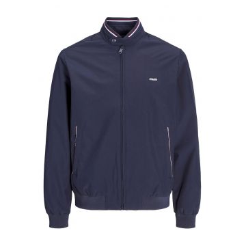 Geaca bomber barbati -  bleumarin - poliester reciclat - cu fermoar - buzunare cu fermoar