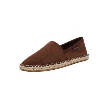 Mocasini pentru barbati  maro - textil - talpa plata - varf rotund -