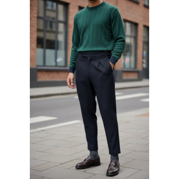 Pantaloni barbati eleganti bleumarin S131