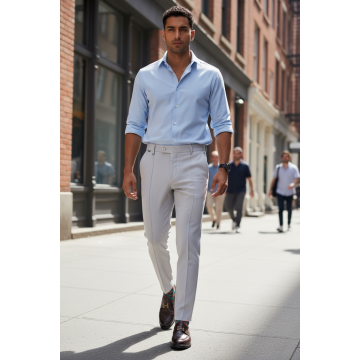 Pantaloni barbati eleganti gri S135