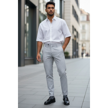 Pantaloni barbati eleganti gri S139