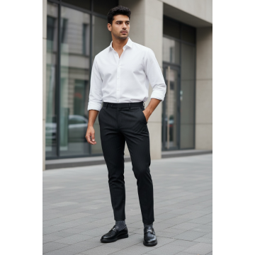 Pantaloni barbati eleganti negri S140