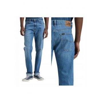 Pantaloni Barbati -  Marimea 33/30 - Albastru - West - Croiala Loose Fit - Model Larg - Talie Medie Regulara - Inchidere Fermoar