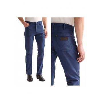 Pantaloni Barbati -  Marimea 33/32 - Albastru - Larston - Croiala Slim Fit - Model Conic Ajustat - Talie Medie - Fermoar