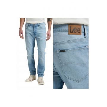 Pantaloni Barbati -  Marimea 36/30 - Albastru - Luke - Croiala Slim Fit - Model Conic Ajustat - Talie Medie Regulara - Fermoar