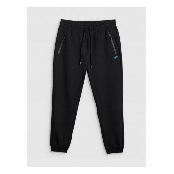 Pantaloni barbati -  poliester - cu buzunare cu fermoar - Negru