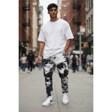 Pantaloni de trening cargo  animal print y113
