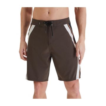 Pantaloni scurti de baie barbati -  poliester - maro -