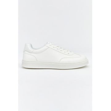 Pantofi sport low-cut de piele ecologica - Alb