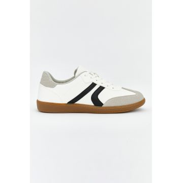 Pantofi sport Steps low-cut - Negru/Alb optic/Grej