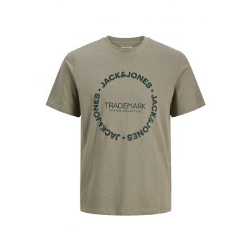 Plus Tricou barbati big sizes - din bumbac - Regular Fit - JJBENSON - Olive -
