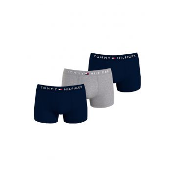 Set de boxeri din amestec de bumbac - 3 perechi - Gri deschis/Bleumarin