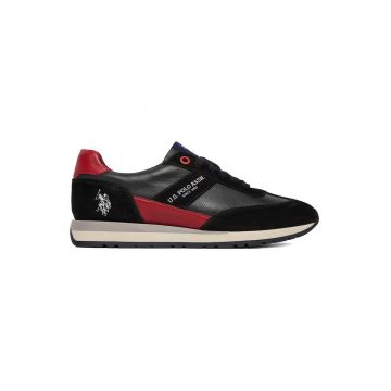Tenisi barbati  piele naturala - negru - casual -