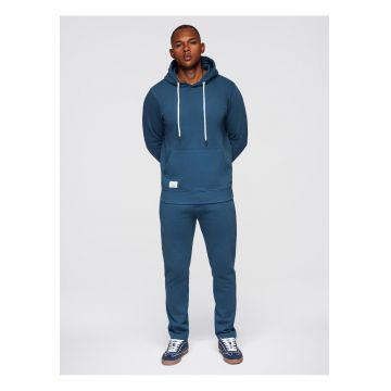 Trening cu buzunar kangaroo si pantaloni regular fit - Albastru inchis