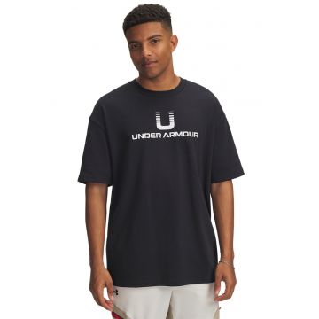 Tricou din amestec de bumbac cu imprimeu grafic - Alb/Negru