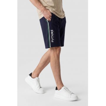 Bermude de pijama din bumbac - Bleumarin