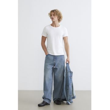 Blugi baggy cu aspect decolorat - Albastru pastel