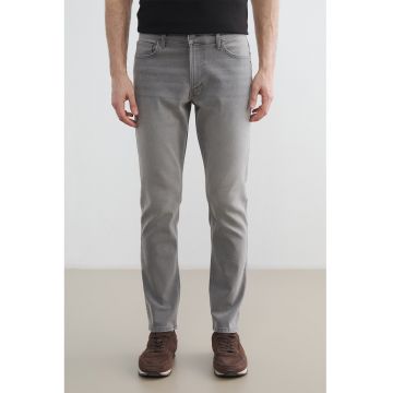 Blugi skinny cu aspect decolorat - Gri