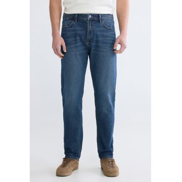 Blugi slim fit cu talie medie - Albastru inchis
