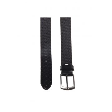 Curea din piele cu aspect tesut - Negru