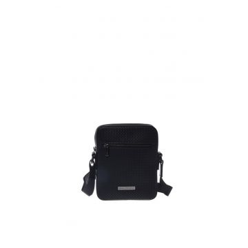 Geanta crossbody din piele - Negru