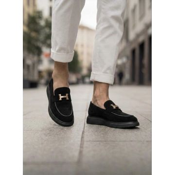 Mocasini barbati H  casual  negri  piele eco  comozi   H02
