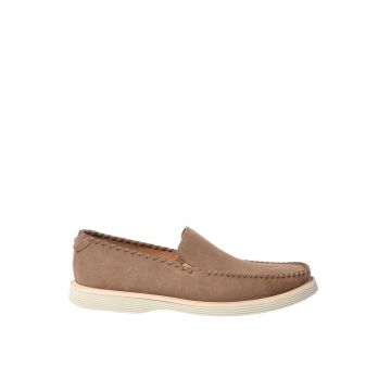 Mocasini de piele intoarsa - Maro